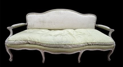 Banqueta de madera lacada de la época de Luis XV