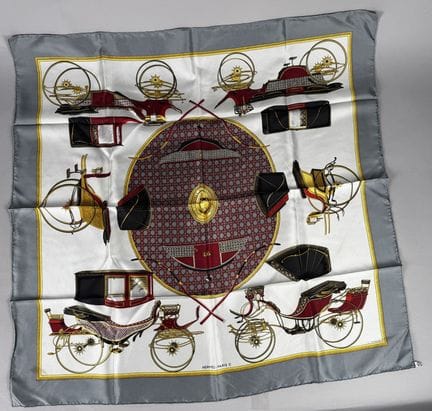 Pañuelo cuadrado de seda de HERMES «Les voitures à