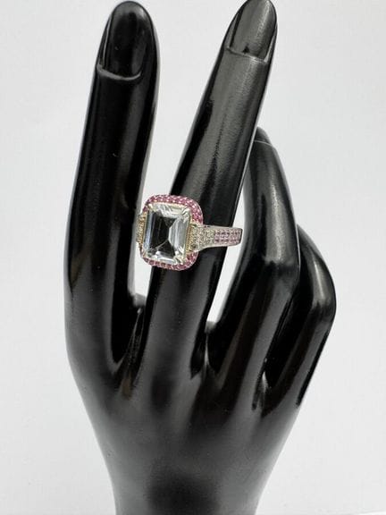Anillo de plata 925 con una aguamarina de 2,1 ct r
