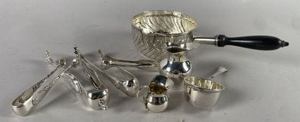 4 pinzas para azúcar, colador de té, 1 jarra para 