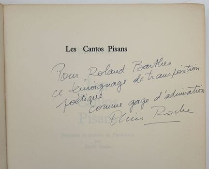 POUND (Ezra). CANTOS PISANS. Translated by Denis R