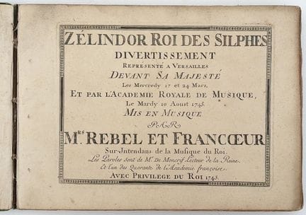 [MUSIC]. MONCRIF (Fr.-Aug. Paradis de). ZELINDOR, 