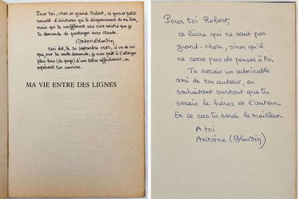 BLONDIN (Antoine). SET OF 2 BOOKS inscribed to the