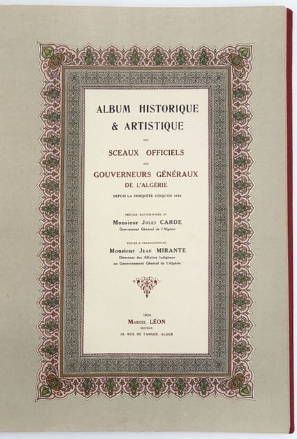 [ALGERIA]. MIRANTE (J.). HISTORICAL &amp; ARTISTIC