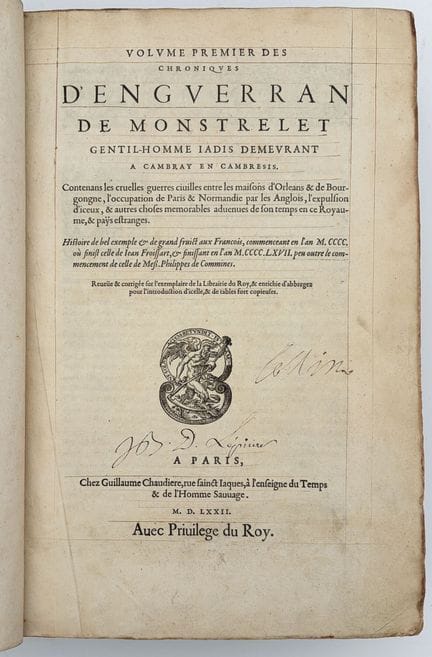 ENGUERRAND DE MONSTRELET. VOLUME ONE [-THREE] OF T