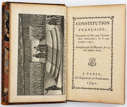 [FRENCH REVOLUTION — CONSTITUTION OF 1791]. FRENCH
