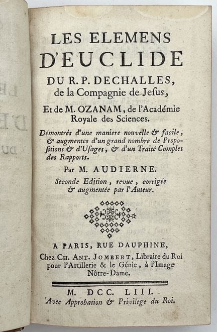 [MATHEMATICS]. AUDIERNE. EUCLID’S ELEMENTS by Rev.