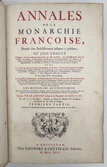 [GENEALOGY]. LIMIERS (H. P. de). ANNALS OF THE FRE