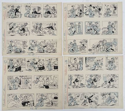 [COMIC STRIP]. THOMEN (Raoul). SET OF 4 ORIGINAL A