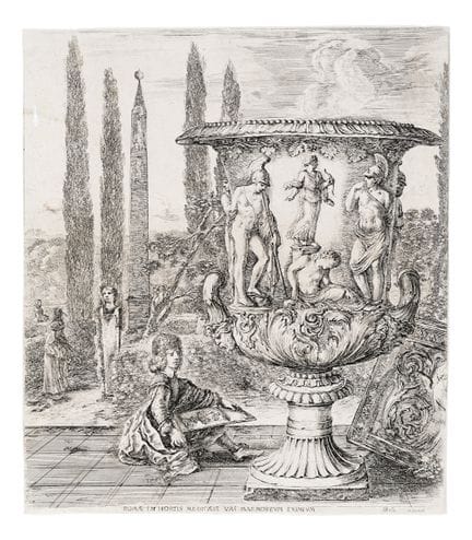 Stefano Della Bella, Romae in hortis medicaeis vas