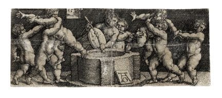 Heinrich Aldegrever, Huit putti autour d’un puits.