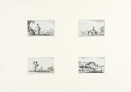 斯特凡诺·德拉·贝拉，《十二幅风景组画》。约1641年。蚀刻版画。82/95×135/142毫米。纸
