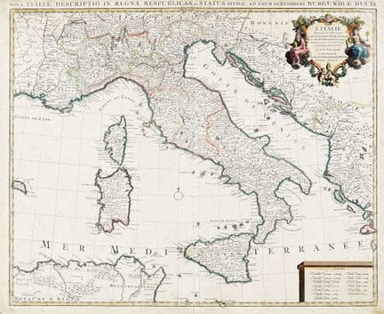 Guillaume De L'Isle, *Nova Italiae Descriptio*, Di