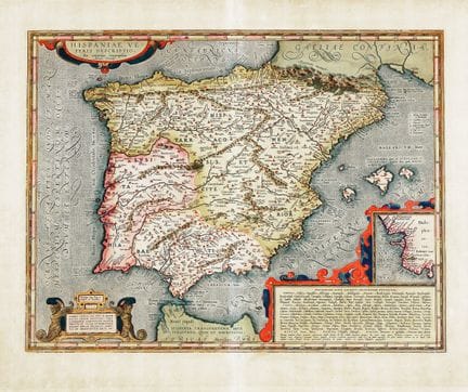 Abraham Ortelius, *Hispaniae Veteris Descriptio*. 