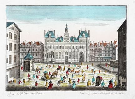 18世纪匿名作者，《巴黎市政厅全景图》（Prospectus Palatii urbis Paris