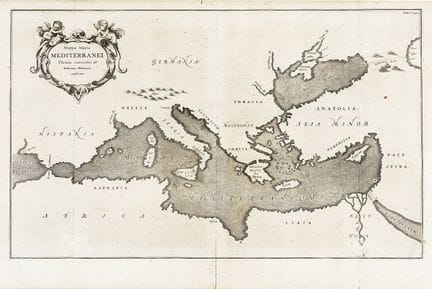 Athanasius Kircher, *Mappa maris Mediterranei Flux