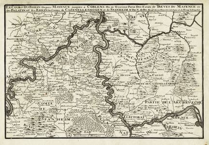 Nicolas De Fer, The Course of the Rhine from Rhein