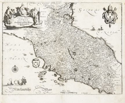 Matthaus Merian, Map of the Papal States and Tusca