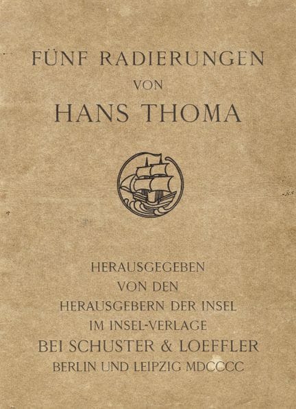 Hans Thoma, Fünf Radierungen von Hans Thoma. 1898–