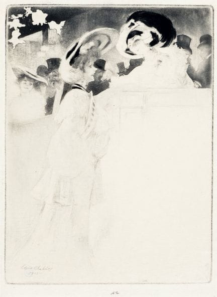 埃德加·查欣，一套4幅版画。1903年。包含4幅蚀刻版画和水彩蚀刻版画。尺寸：170/395×90/