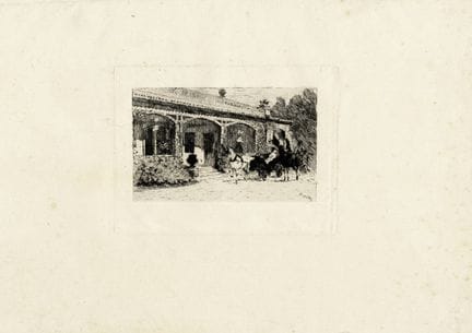 朱塞佩·德·尼蒂斯，《散步归来》（Retour d'une promenade）。1875年。铜版蚀