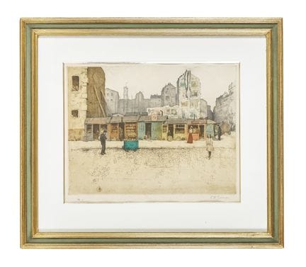 塔维克·弗兰蒂谢克·西蒙，一套由两幅描绘巴黎街景的版画组成的作品。1907-1927年。1) 源自拉