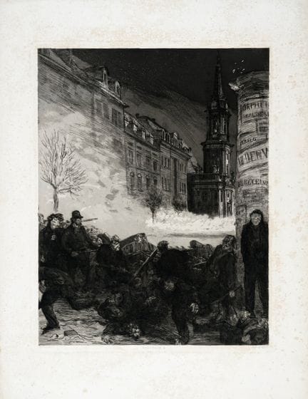 马克斯·克林格，《三月时光 II》（Märztage II）。1883年。蚀刻与水彩蚀刻。433×3