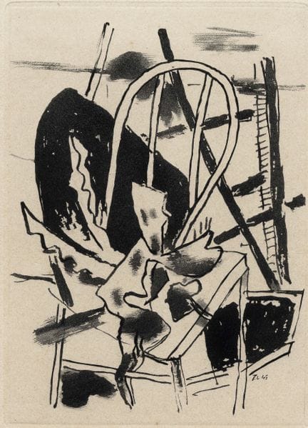 费尔南·莱热，《杜·立体主义》（论立体主义）中的版画（第53页）。1947年。 蚀刻、水彩蚀刻和铜版