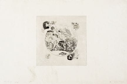 费利西安·罗普斯，由4幅习作版画组成的套版。1874年。1) 《东方问题》。1874年。干刻版画。1