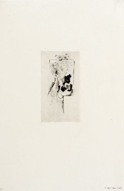 费利西安·罗普斯，由3幅版画组成的套版。1880-96年。1) 《基西拉岛赛马场——爱的运动》。约1
