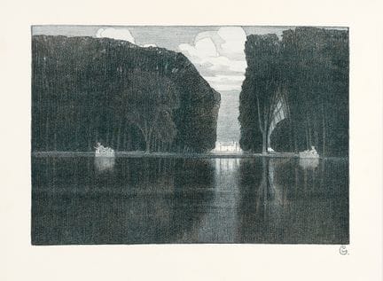 沃尔特·康茨，《城堡公园》。石版画。340×460毫米。纸张尺寸：440×560毫米。右下角印有版面