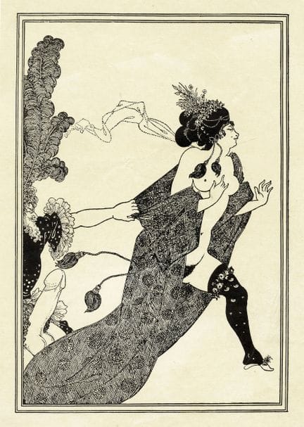 奥布里·比尔兹利，《利西斯特拉塔》中的两幅版画合集。1896年。 胶版画。每幅265×180毫米。纸