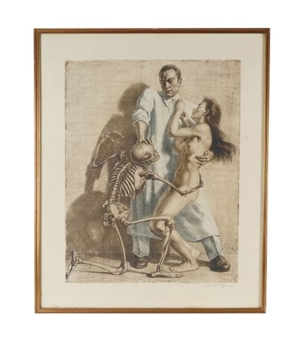 伊沃·萨利格，《医生》（Der Arzt）。1920-25年。彩色蚀刻版画与软漆版画。625×495