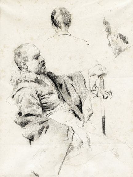 Pencil on paper. 280x365 mm. (1) Mounted on a mat.