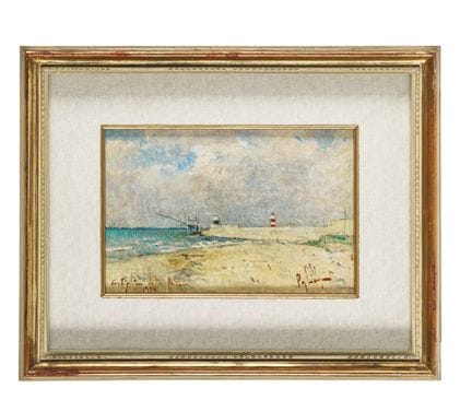 Huile sur masonite. 17,6 x 25,5 cm. Signée en bas 