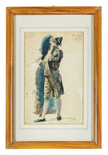 Aquarelle. 343 x 225 mm. Inscription « E. Sanesi »