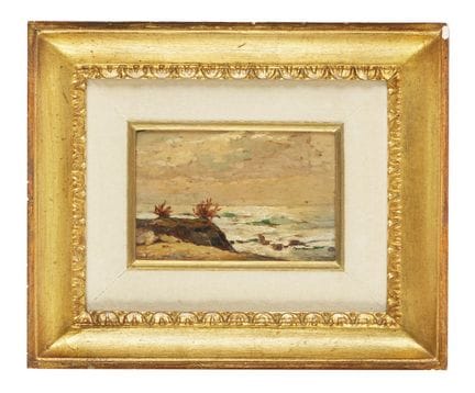Paire d'huiles sur panneau. 9 x 13,6 cm chacune. C