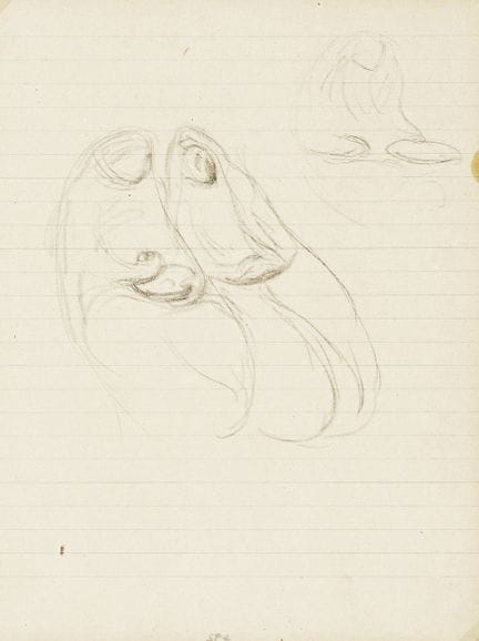 Crayon sur papier ligné. 217 × 165 mm. Au verso, d