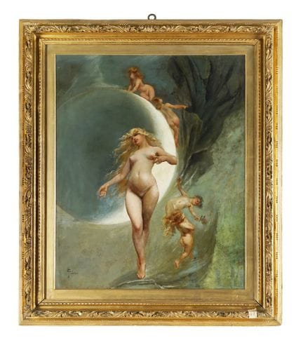 Huile sur panneau. 70,5 x 56 cm. Signée « Falero »
