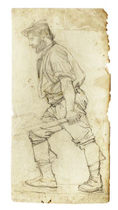Crayon sur papier épais. 261 × 135 mm. Au verso, d