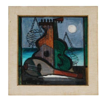 Huile sur masonite. 31 x 31 cm. Signée en bas à ga