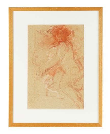 Fusain rouge et blanc sur papier brun. 480 × 320 m