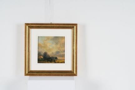 Tempera à l'huile sur bois. 15,5 x 16 cm. Œuvre ac