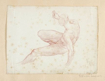 Dessin à la sanguine sur papier épais. 330 × 440 m