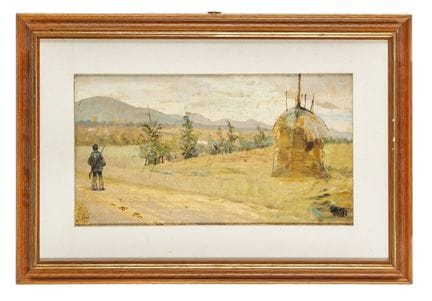 Huile sur planchette. 21 x 39,4 cm. « Ulvi Liegi »