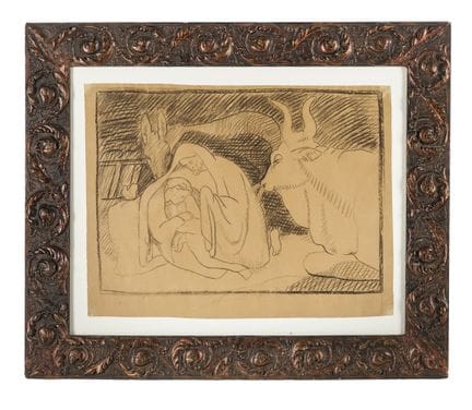 Fusain sur papier brun. 400 × 535 mm. Étude pour u