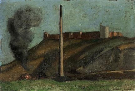 Huile sur panneau. 15,4 x 22,4 cm. Signée en bas à