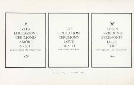 Superstudio Group, Life, Education, Ceremony, Love
