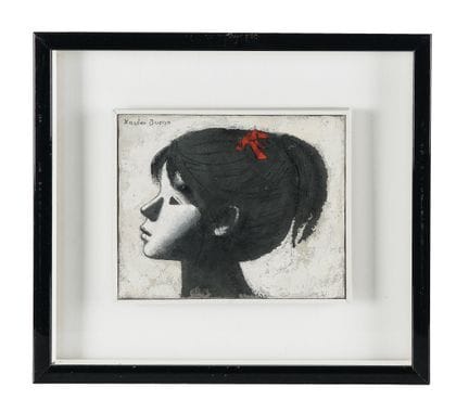 Xavier Bueno, Girl in Profile with a Red Bow. 1970