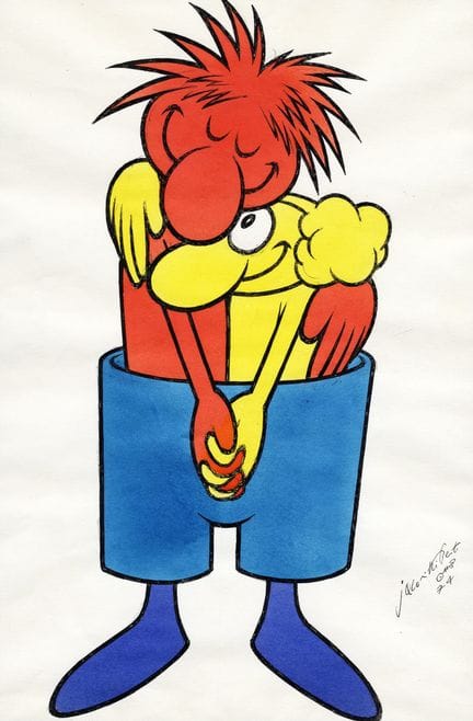 Benito Jacovitti, *The Embrace*. 1974. Mixed media